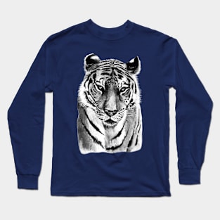 Tiger Watercolor in Black and White Long Sleeve T-Shirt